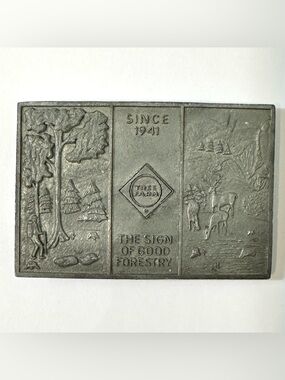 Vintage 70’s Tree Farm Forestry Belt Buckle